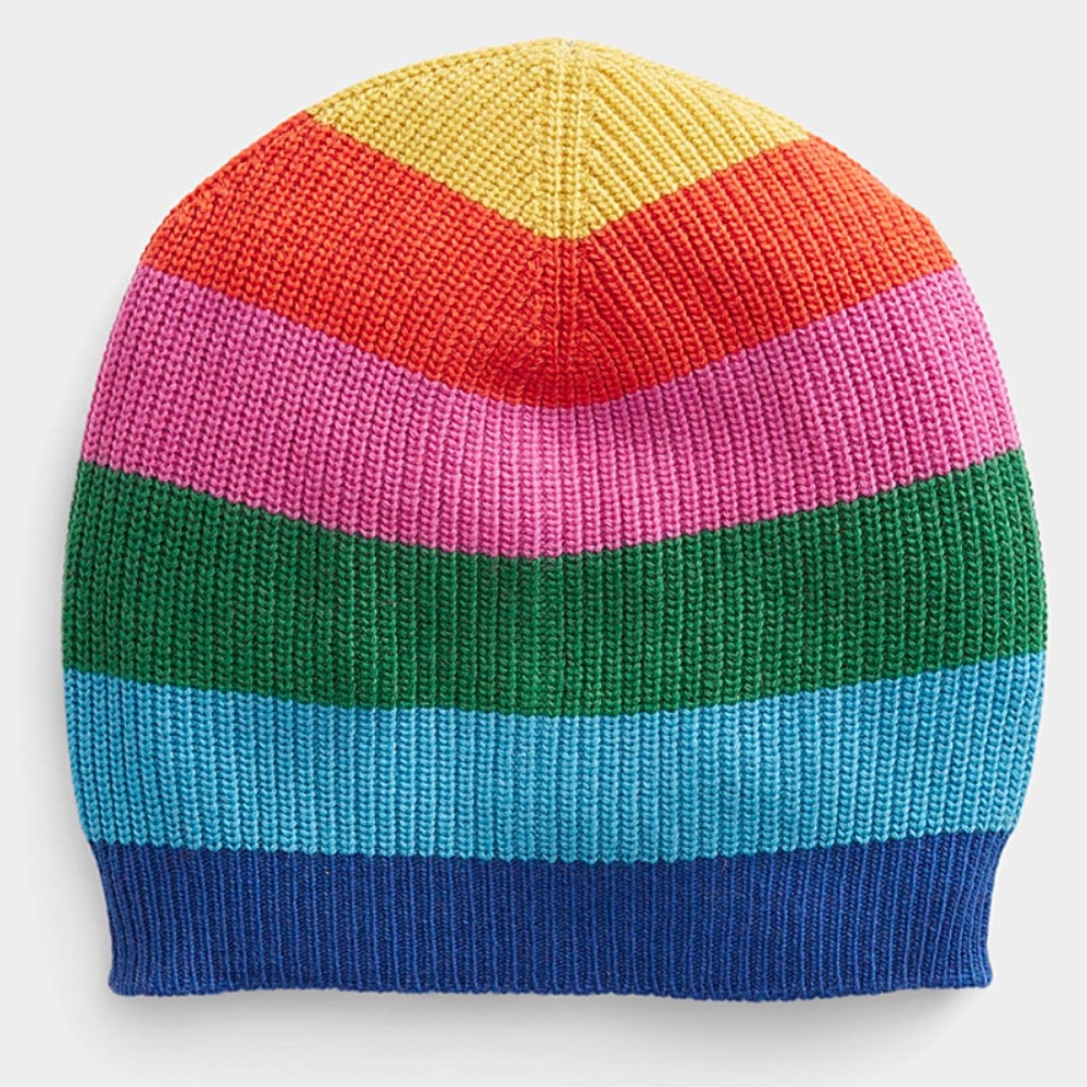 United Colors of Benetton unisex wool and cashmere striped hat tuque NWT